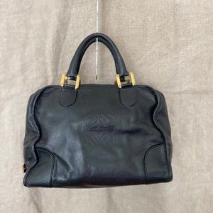 Loewe Amazona Black Leather Satchel Bag
